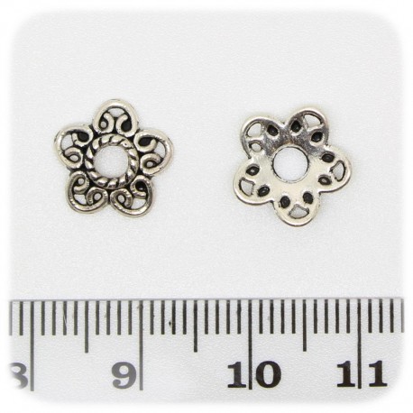 20 PZ - COPPETTE METALLO COPRIPERLA - COPERTURA PERLE METALLO TRAFORATO 12 MM