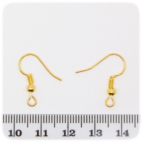 50 PZ - MONACHELLA ORO UNCINO - BASE ORECCHINI METALLO 18 MM