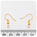 1000 PZ - MONACHELLA ORO UNCINO - BASE ORECCHINI METALLO 18 MM