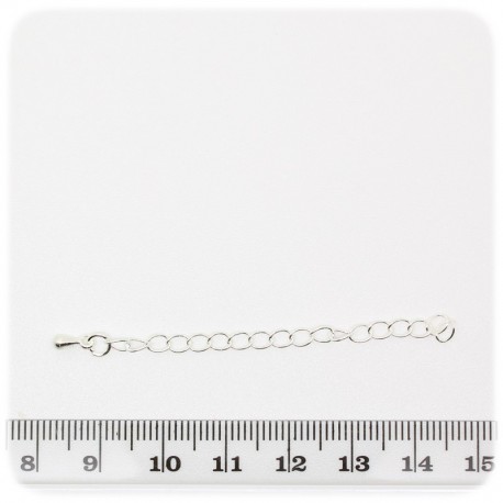 2 PZ - ALLUNGO ARGENTO BRACCIALE - CATENA MAGLIE TWIST CON TERMINALE GOCCIA IN METALLO
