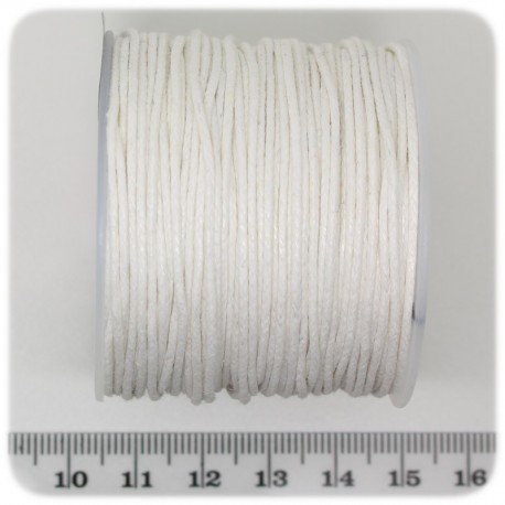 25 MT - FILO BIANCO - WIRE COTONE CERATO 1 MM PER COLLANE E BRACCIALETTI