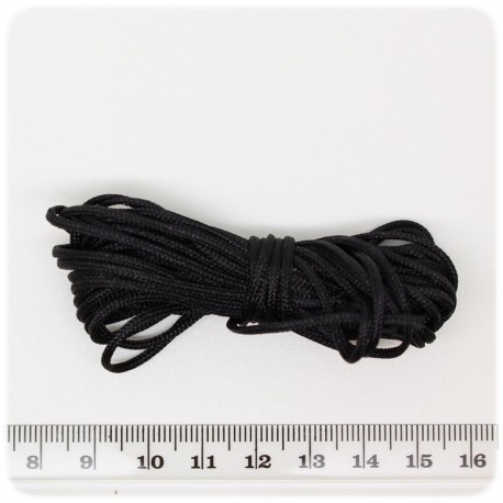 5 MT - CODA DI TOPO NERO 2 MM - FILO CORDINO NYLON LUCIDO PER BIGIOTTERIA