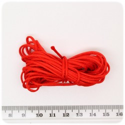 5 MT - CODA DI TOPO ROSSO 2 MM - FILO CORDINO NYLON LUCIDO PER BIGIOTTERIA