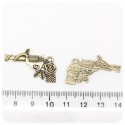 1 PZ - CIONDOLO BRONZO REVOLVER - PENDENTE CHARM ARGENTO TIBETANO