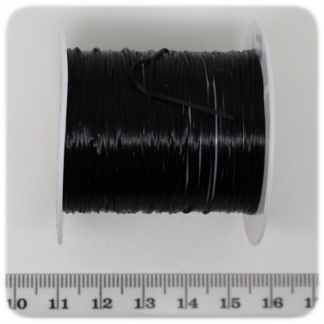 1 PZ - BOBINA 0,8 MM FIBRA ELASTICA NERA - BASE PER COLLANE E BRACCIALI