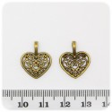 1 PZ - CIONDOLO BRONZO CUORE - PENDENTE CHARM ARGENTO TIBETANO