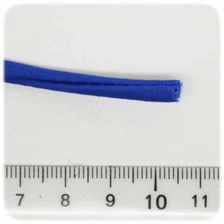 1 MT - LYCRA BLU ELASTICIZZATA - FILO TUBOLARE 5 MM BRACCIALETTI PERLE FORO LARGO
