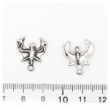 1 PZ - CIONDOLO METALLO PIPISTRELLO - PENDENTE METALLO CHARM ARGENTO TIBETANO