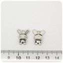 1 PZ - CIONDOLO METALLO CONIGLIO - PENDENTE METALLO CHARM ARGENTO TIBETANO