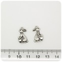 1 PZ - CIONDOLO METALLO CONIGLIO - PENDENTE METALLO CHARM ARGENTO TIBETANO