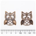1 PZ - CIONDOLO RAME GUFO - PENDENTE METALLO CHARM ARGENTO TIBETANO