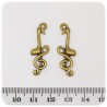 1 PZ - CIONDOLO BRONZO NOTE - PENDENTE METALLO CHARM ARGENTO TIBETANO