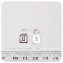 1 PZ - CIONDOLO METALLO LUCCHETTO - PENDENTE METALLO CHARM ARGENTO TIBETANO