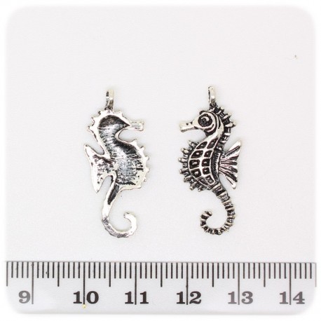 1 PZ - CIONDOLO METALLO CAVALLUCCIO MARINO - PENDENTE CHARM ARGENTO TIBETANO