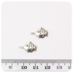 1 PZ - CIONDOLO METALLO PESCE - PENDENTE METALLO CHARM ARGENTO TIBETANO