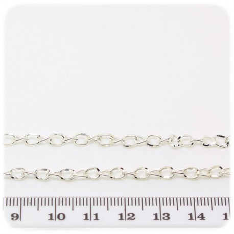1 MT - CATENA ARGENTO 5X4 MM - CATENELLA METALLO BASE BRACCIALETTO E COLLANA