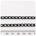 1 MT - CATENA NERA 9X5 MM - CATENELLA ALLUMINIO BASE BRACCIALETTO E COLLANA