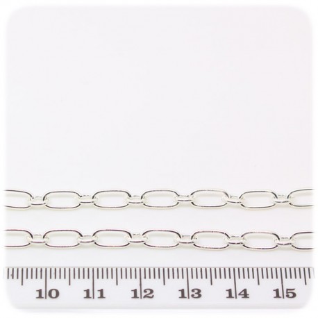 1 MT - CATENA ARGENTO 9X4 MM - CATENELLA METALLO BASE BRACCIALETTO E COLLANA