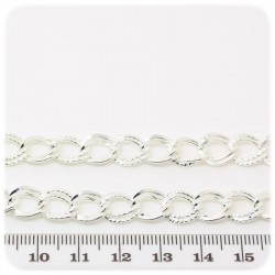 1 MT - CATENA ARGENTO 10X8 MM - CATENELLA METALLO BASE BRACCIALETTO E COLLANA