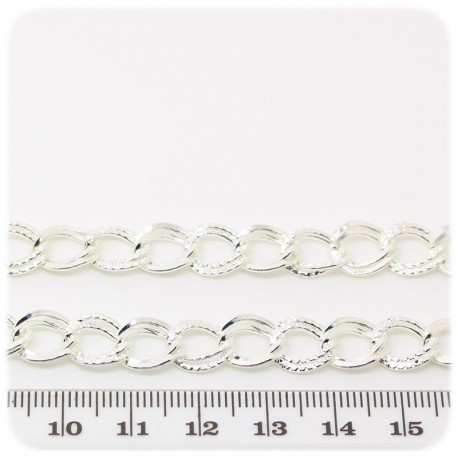 1 MT - CATENA ARGENTO 10X8 MM - CATENELLA METALLO BASE BRACCIALETTO E COLLANA