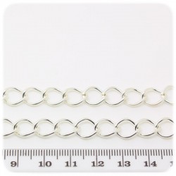 1 MT - CATENA ARGENTO 10X8 MM - CATENELLA METALLO BASE BRACCIALETTO E COLLANA