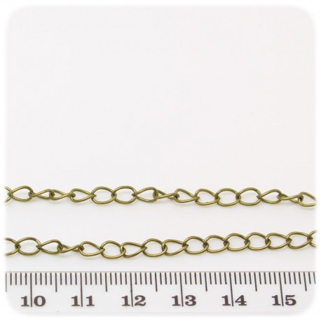 1 MT - CATENA BRONZO 6X3 MM - CATENELLA METALLO BASE BRACCIALETTO E COLLANA