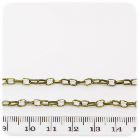 1 MT - CATENA BRONZO 5X3 MM - CATENELLA METALLO BASE BRACCIALETTO E COLLANA