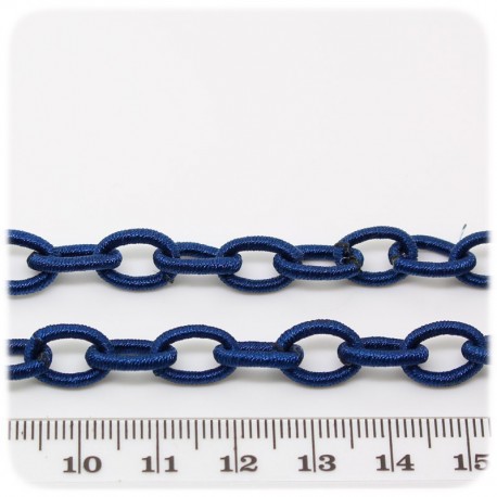 1 MT - CATENA CORDA BLU 12X9 MM - CATENELLA TESSUTO BASE BRACCIALETTO E COLLANA
