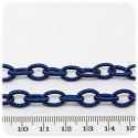 1 PZ - CATENA CORDA BLU 12X9 MM - CATENELLA TESSUTO 80CM BASE BRACCIALETTO E COLLANA