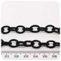 1 PZ - CATENA CORDA NERO 12X9 MM - CATENELLA TESSUTO 80CM BASE BRACCIALETTO E COLLANA