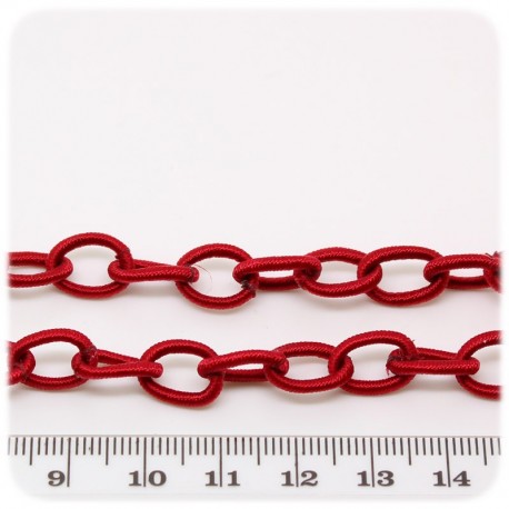 1 MT - CATENA CORDA ROSSO 12X9 MM - CATENELLA TESSUTO BASE BRACCIALETTO E COLLANA
