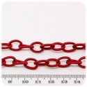 1 PZ - CATENA CORDA ROSSO 12X9 MM - CATENELLA TESSUTO 80CM BASE BRACCIALETTO E COLLANA