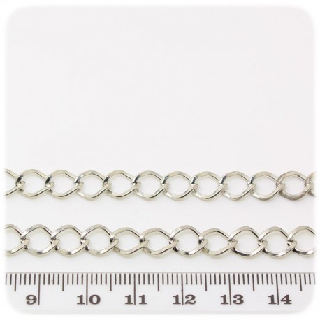 1 MT - CATENA METALLO 8X7 MM - CATENELLA METALLO BASE BRACCIALETTO E COLLANA