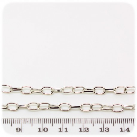 1 MT - CATENA METALLO 7X4 MM - CATENELLA METALLO BASE BRACCIALETTO E COLLANA