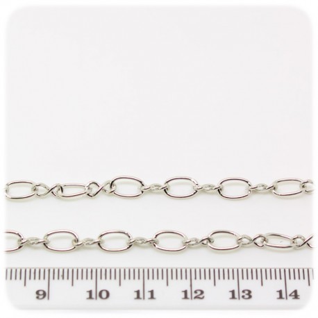 1 MT - CATENA METALLO 8X5 MM - CATENELLA METALLO BASE BRACCIALETTO E COLLANA