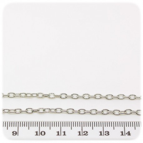 1 MT - CATENA METALLO 4X3 MM - CATENELLA METALLO BASE BRACCIALETTO E COLLANA