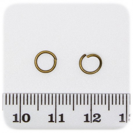 100 PZ - ANELLINI BRONZO 6 MM - MINUTERIA ANELLI APRIBILI TONDI BIGIOTTERIA