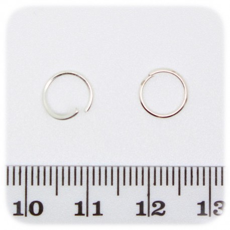 100 PZ - ANELLINI ARGENTO 8 MM - MINUTERIA ANELLI APRIBILI TONDI BIGIOTTERIA