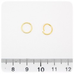 100 PZ - ANELLINI ORO 8 MM - MINUTERIA ANELLI APRIBILI TONDI BIGIOTTERIA