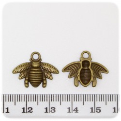 1 PZ - CIONDOLO BRONZO INSETTO - PENDENTE METALLO CHARM ARGENTO TIBETANO