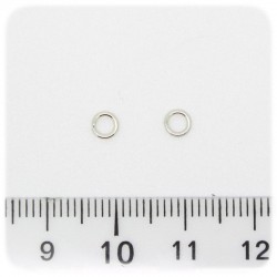 100 PZ - ANELLINI METALLO 4 MM - MINUTERIA ANELLI APRIBILI TONDI BIGIOTTERIA