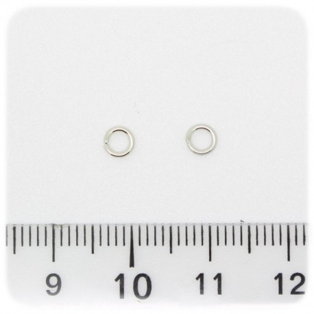 100 PZ - ANELLINI METALLO 4 MM - MINUTERIA ANELLI APRIBILI TONDI BIGIOTTERIA