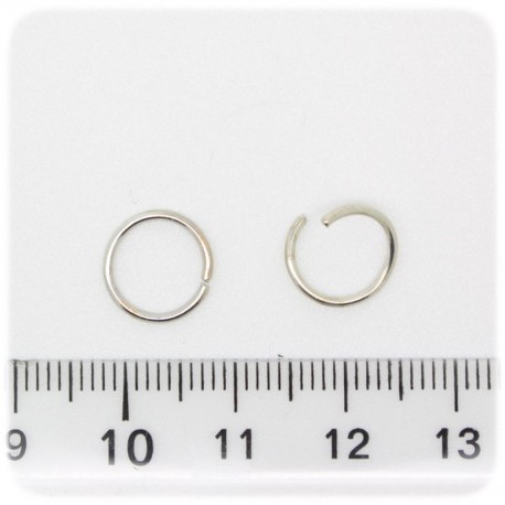 100 PZ - ANELLINI METALLO 10 MM - MINUTERIA ANELLI APRIBILI TONDI BIGIOTTERIA