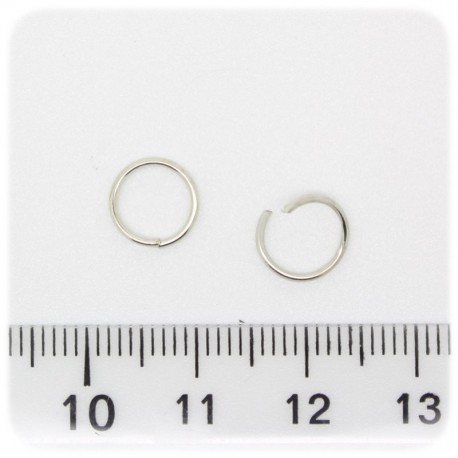 100 PZ - ANELLINI METALLO 8 MM - MINUTERIA ANELLI APRIBILI TONDI BIGIOTTERIA