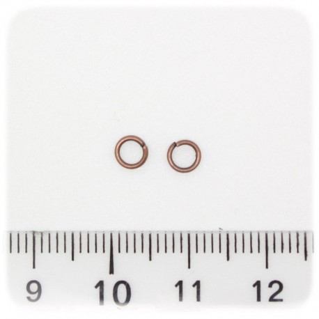 100 PZ - ANELLINI RAME 4 MM - MINUTERIA ANELLI APRIBILI TONDI BIGIOTTERIA
