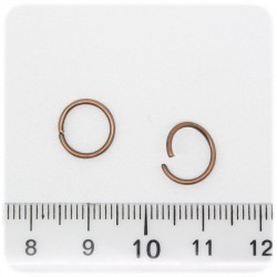 100 PZ - ANELLINI RAME 10 MM - MINUTERIA ANELLI APRIBILI TONDI BIGIOTTERIA