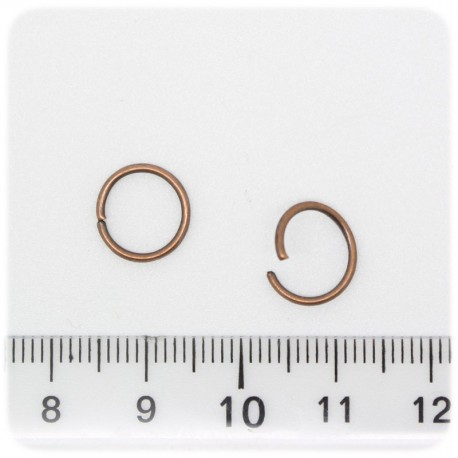 100 PZ - ANELLINI RAME 10 MM - MINUTERIA ANELLI APRIBILI TONDI BIGIOTTERIA