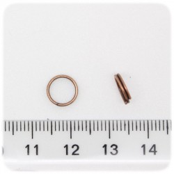 50 PZ - ANELLINI DOPPI RAME - MINUTERIA ANELLI BRISE' TONDI 8 MM