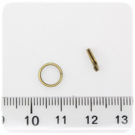 50 PZ - ANELLINI DOPPI BRONZO - MINUTERIA ANELLI BRISE' TONDI 8 MM