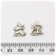 1 PZ - CIONDOLO METALLO CONIGLIO - PENDENTE METALLO CHARM ARGENTO TIBETANO